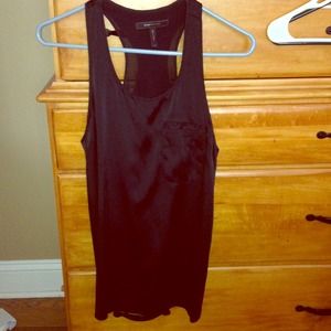 Silk black t-back/racerback tank