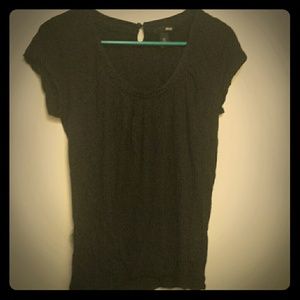 Black short sleeved top