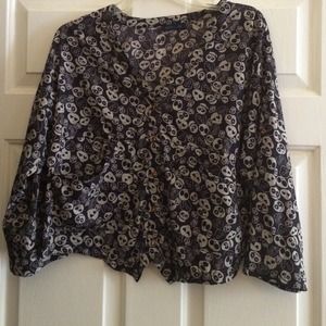 Skull jacket 3/4 sleeve silk.