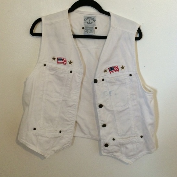 SOLD Vintage white denim vest