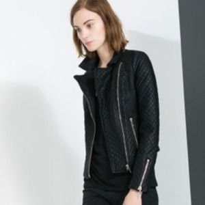 Zara quilted leather jacket