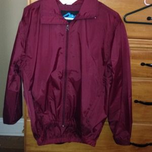 Maroon windbreaker jacket