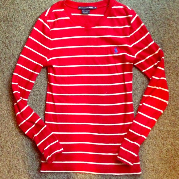 REDUCED Ralph Lauren NWOT Red Stripe Top!! 😻❤️