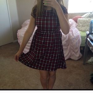 Plaid baby doll dress and purple babydoll dress