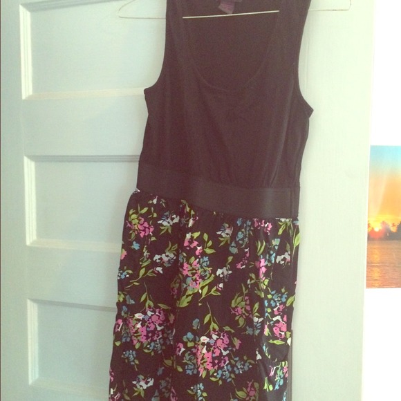 Black dress with floral