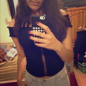 Black off the shoulders blouse