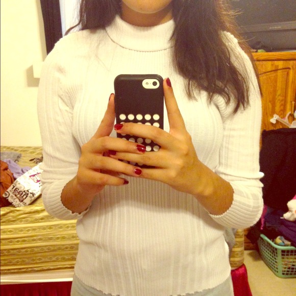 White long sleeve turtle neck