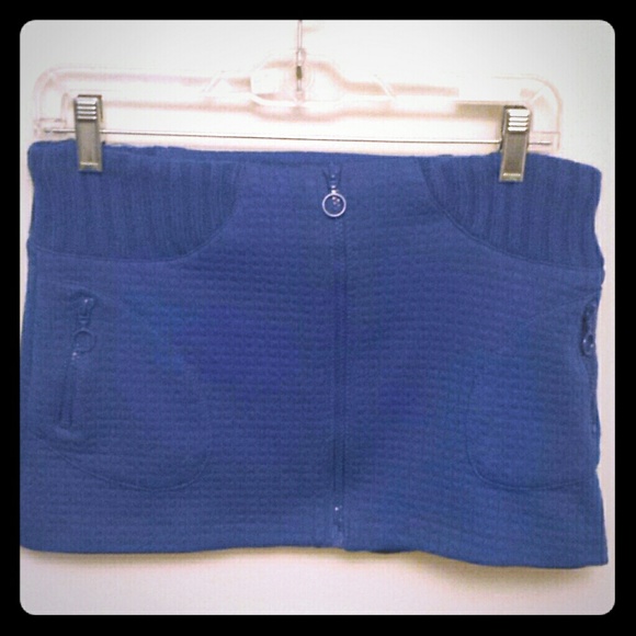 Electric blue mod retro mini skirt