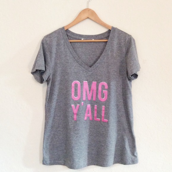 OMG Y'all Typographic Graphic Tee Slogan Tshirt - Picture 2 of 3