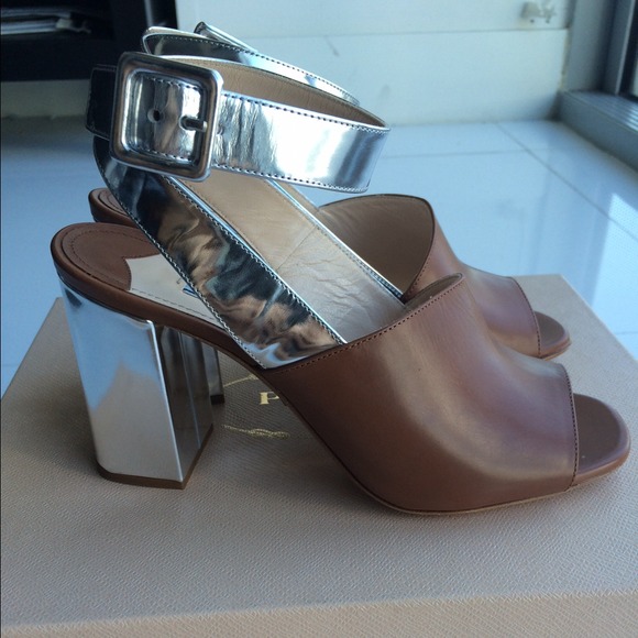 Prada Metallic Sandals