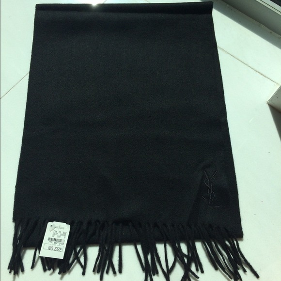 NWT Saint Laurent Logo Embroidered Scarf - Picture 1 of 4