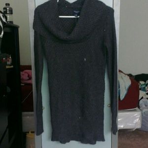 Long grey dress sweater