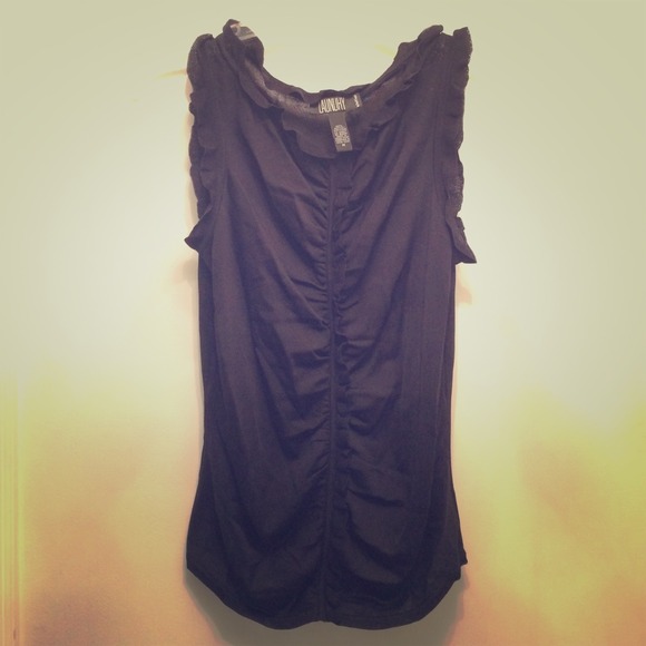 Laundry by Shelli Segal Ruffled Mesh Tank