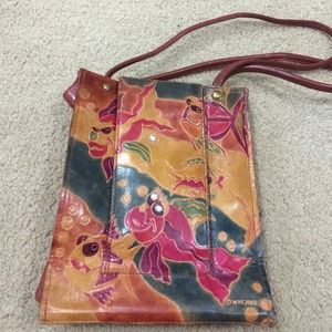 Leather colorful purse. Cute design