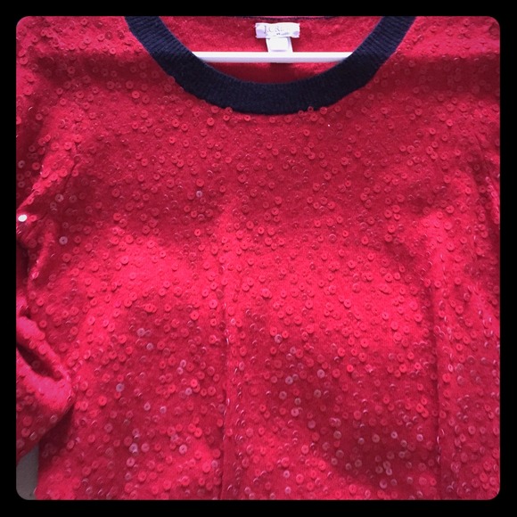 Red Sequins J.Crew Sweater