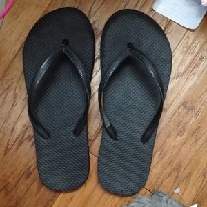 Black flip flops