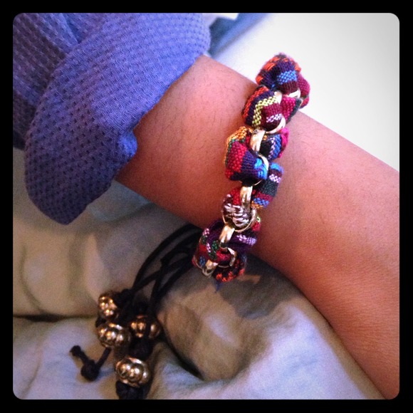 Africana print gold bracelet