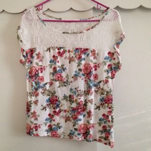 Floral and lace top
