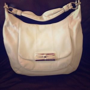Coach White Leather Hobo.