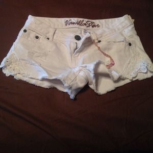 White Distressed Short Shorts