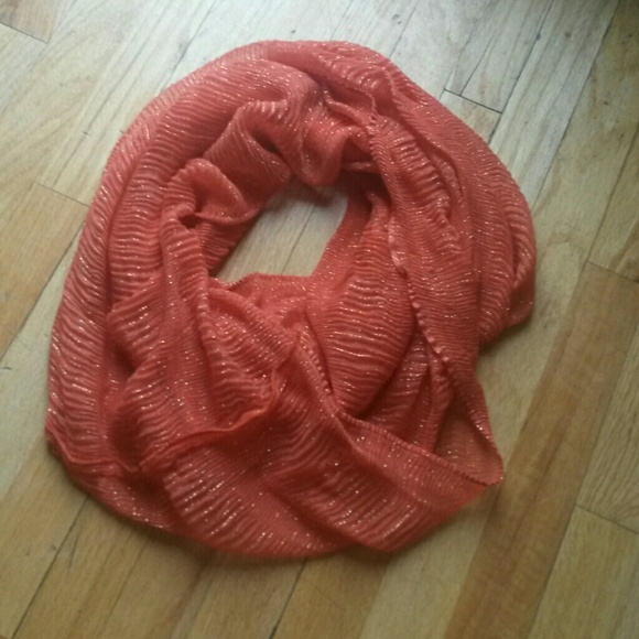 Orange Sparkly Infinity Scarf