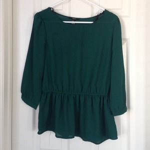 Green Forever 21 flowy peplum top