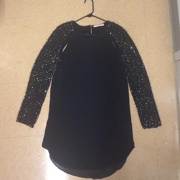 Lush Beaded Sleeve Dress