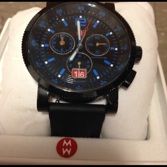 Black Rubbered Band Watch From Michele