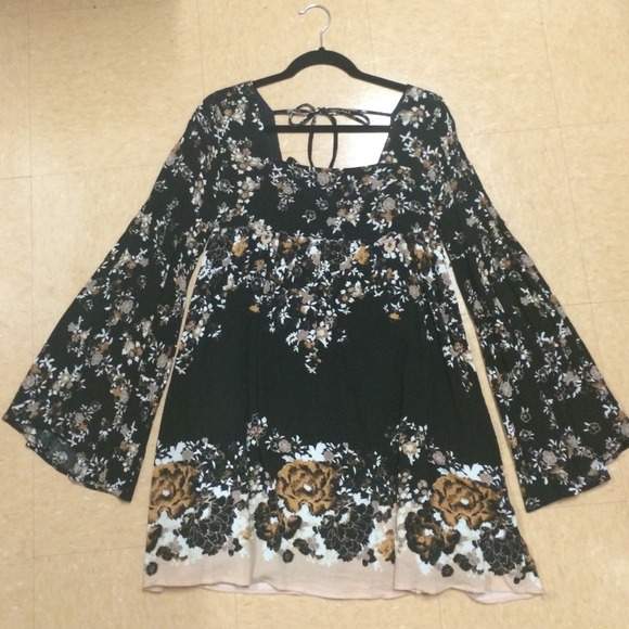 Free People Square-Neck Floral Print Dress