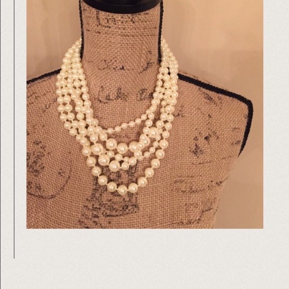 "Knit One, Pearl Two" Multi strand Pearl Necklace - Picture 3 of 4