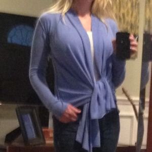 Karen Kane periwinkle cardigan.