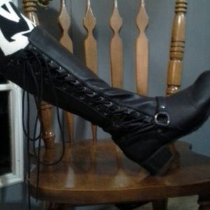 Black Corset Lace Boots