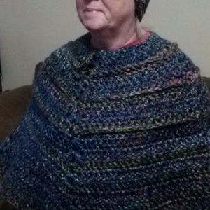 Crocheted "stained glass" poncho