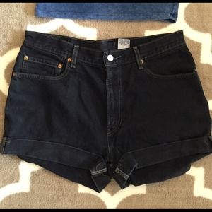 Levi's high-waist black shorts