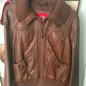 Brown leather jacket