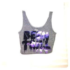 Gray Been Trill Tank Crop Top w/lightning letters