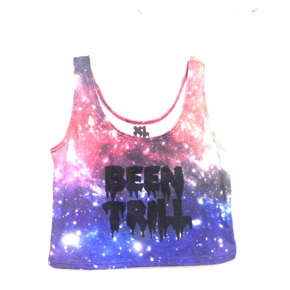 Been Trill Galaxy Print Tank Crop Top