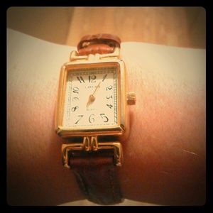 Women's genuine leather Timex "carriage" watch