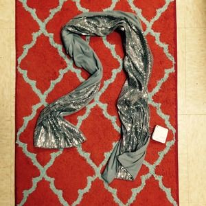 Silver Sequin Scarf