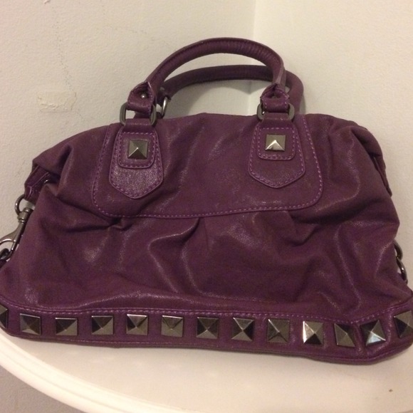 Bebe purple studded boston bag.