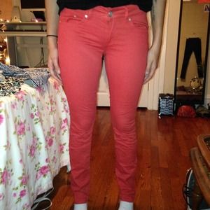 Blood orange jeans