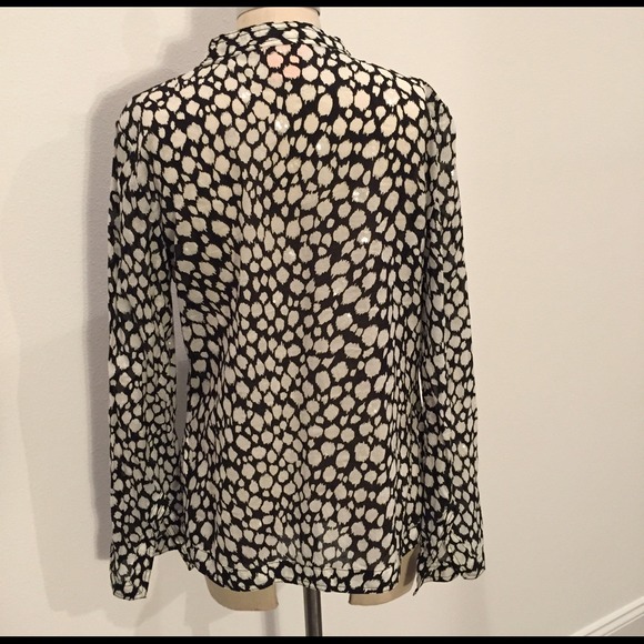 ❌SOLD❌Tory Burch black & white leopard print tunic - Picture 4 of 4