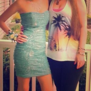 Teal homecoming dress