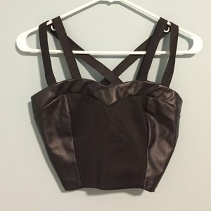 Charlotte Russe Faux Leather Crop Top