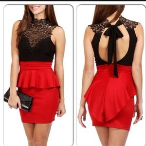 Red/Black Peplum Dress!