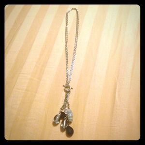 Lia Sophia silver necklace with blue beads
