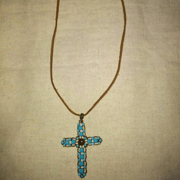 Turquoise Cross Necklace & Beaded Bracelet Bundle - Picture 5 of 5