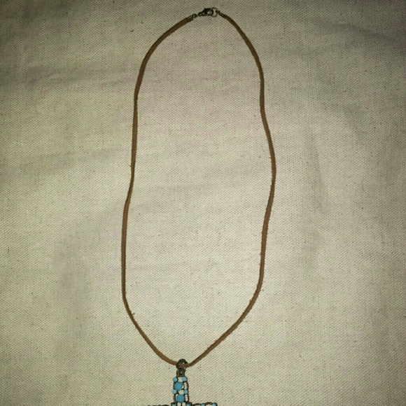 Turquoise Cross Necklace & Beaded Bracelet Bundle - Picture 3 of 5