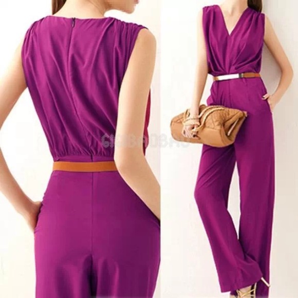 Jumpsuit, V-neck, large