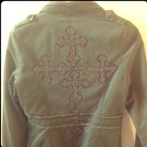 Miss Me military jacket with studs and crosses